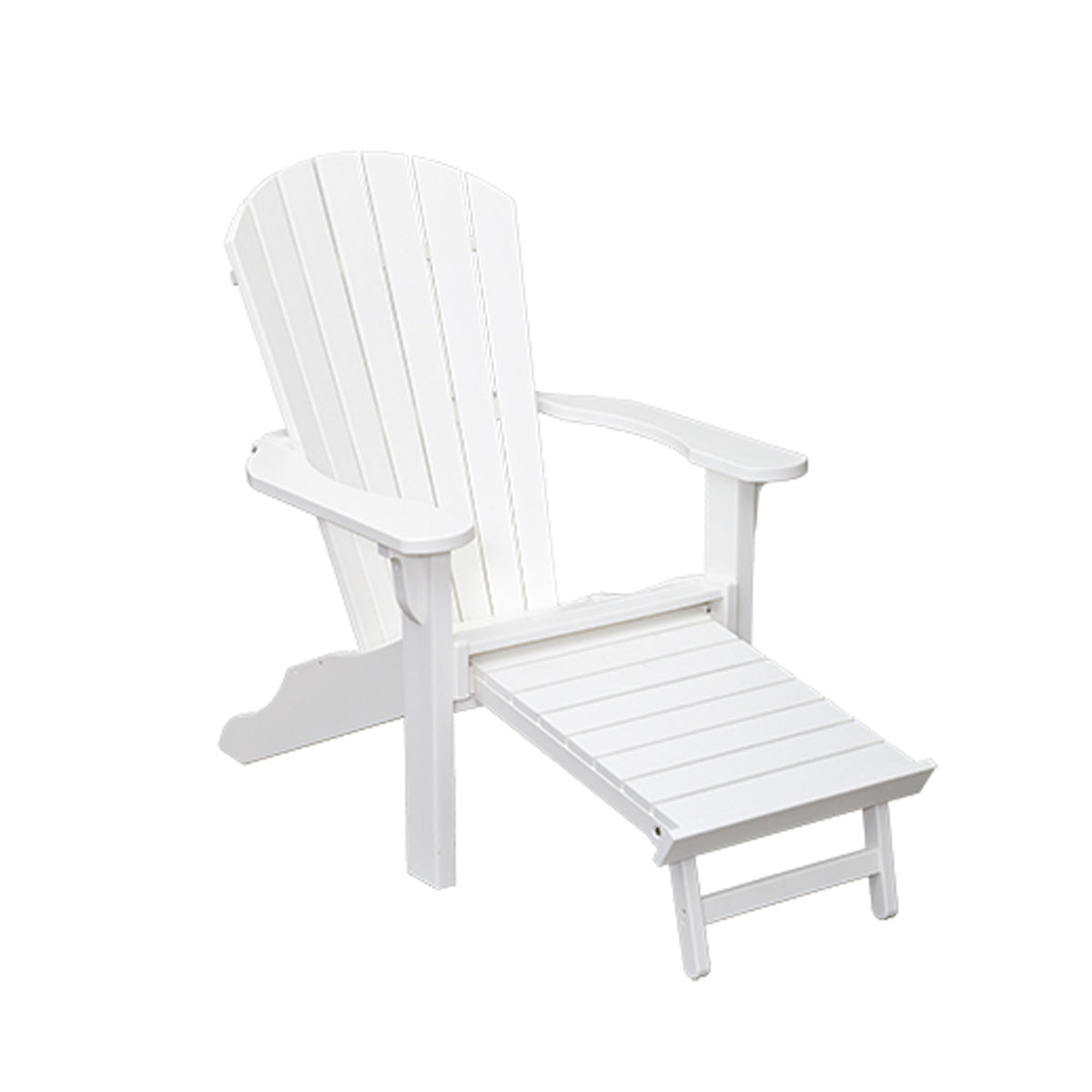 Oceanside Outdoor Poly Lumber Adirondack Chair with Pull Out Ottoman