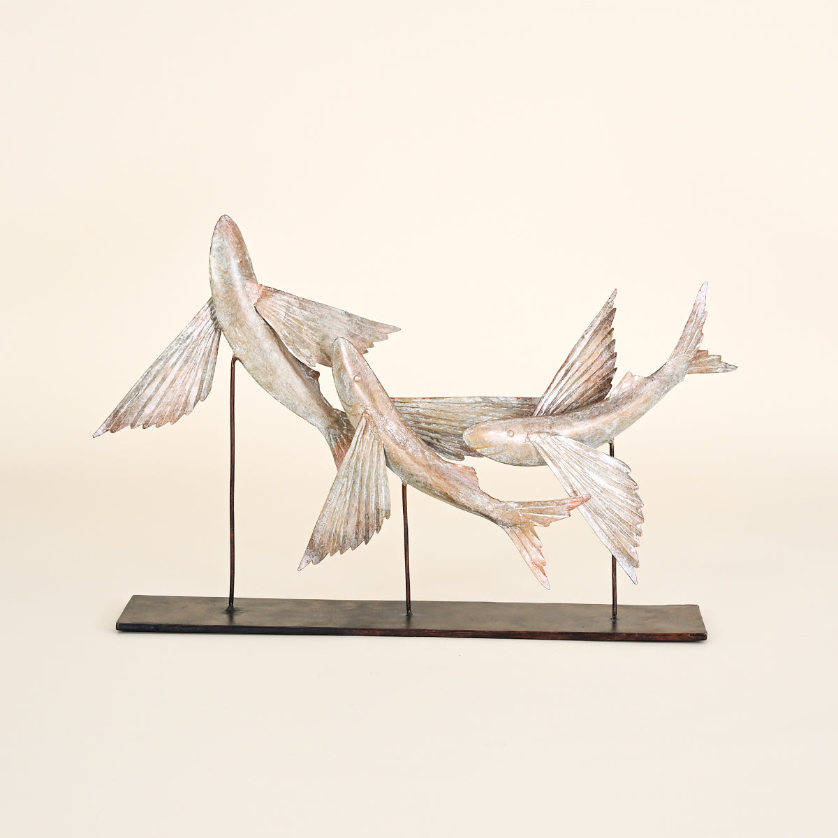 Three Flying fish on Black Stand