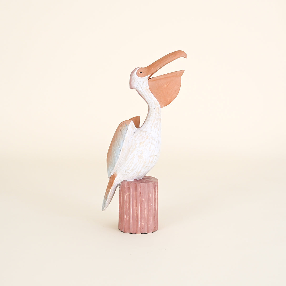 Wood Pelican on Piling, Multi Color