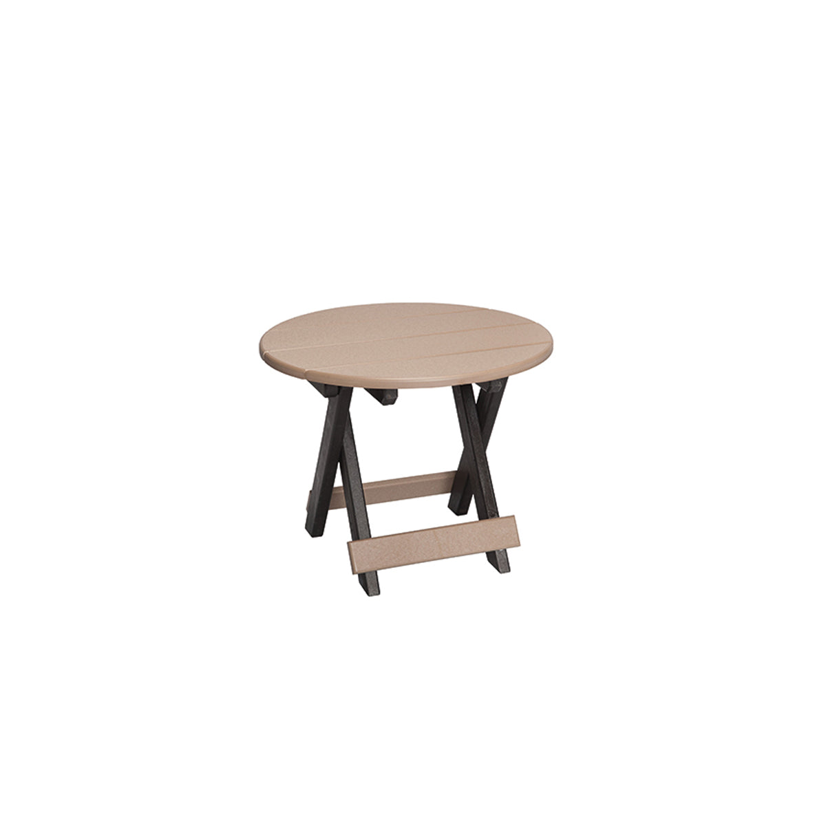 Outdoor Poly Lumber Round Folding End Table