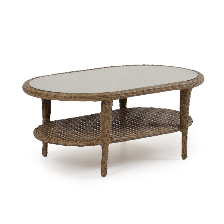 Kokomo Traditional Outdoor Wicker Oval Cocktail Table