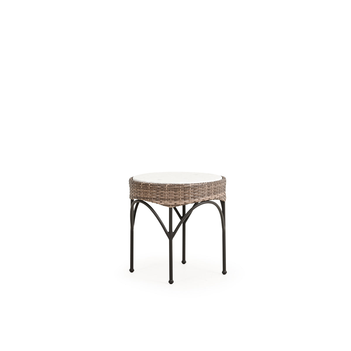 Garden Terrace Outdoor Round Wicker End Table