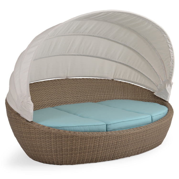 Kokomo Outdoor Wicker Day Chaise with Canopy