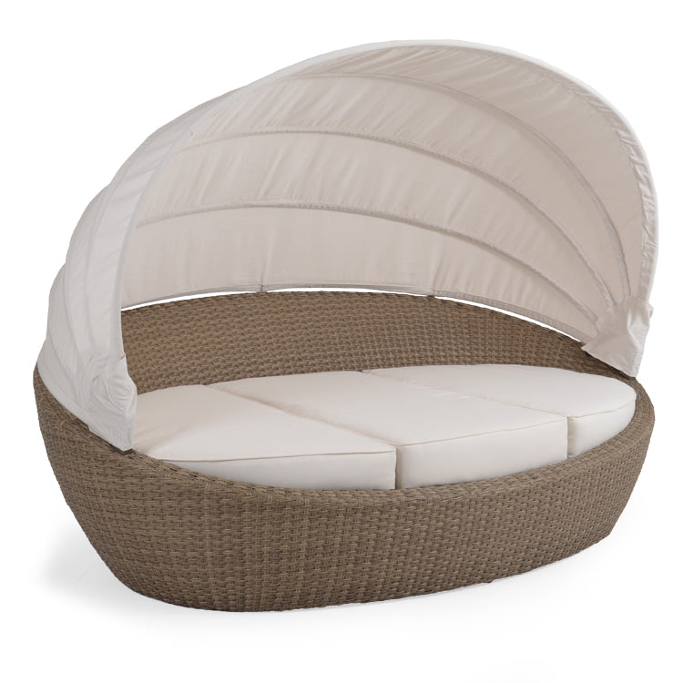 Kokomo Outdoor Wicker Day Chaise with Canopy