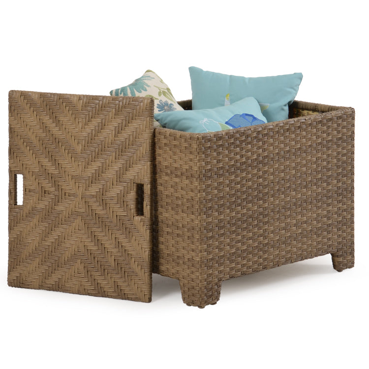 Kokomo Contemporary Outdoor Wicker Storage End Table