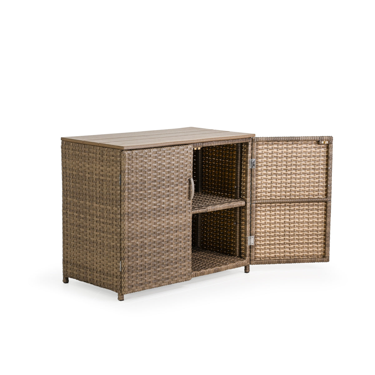 Kokomo Contemporary Outdoor Wicker Console Table with Doors