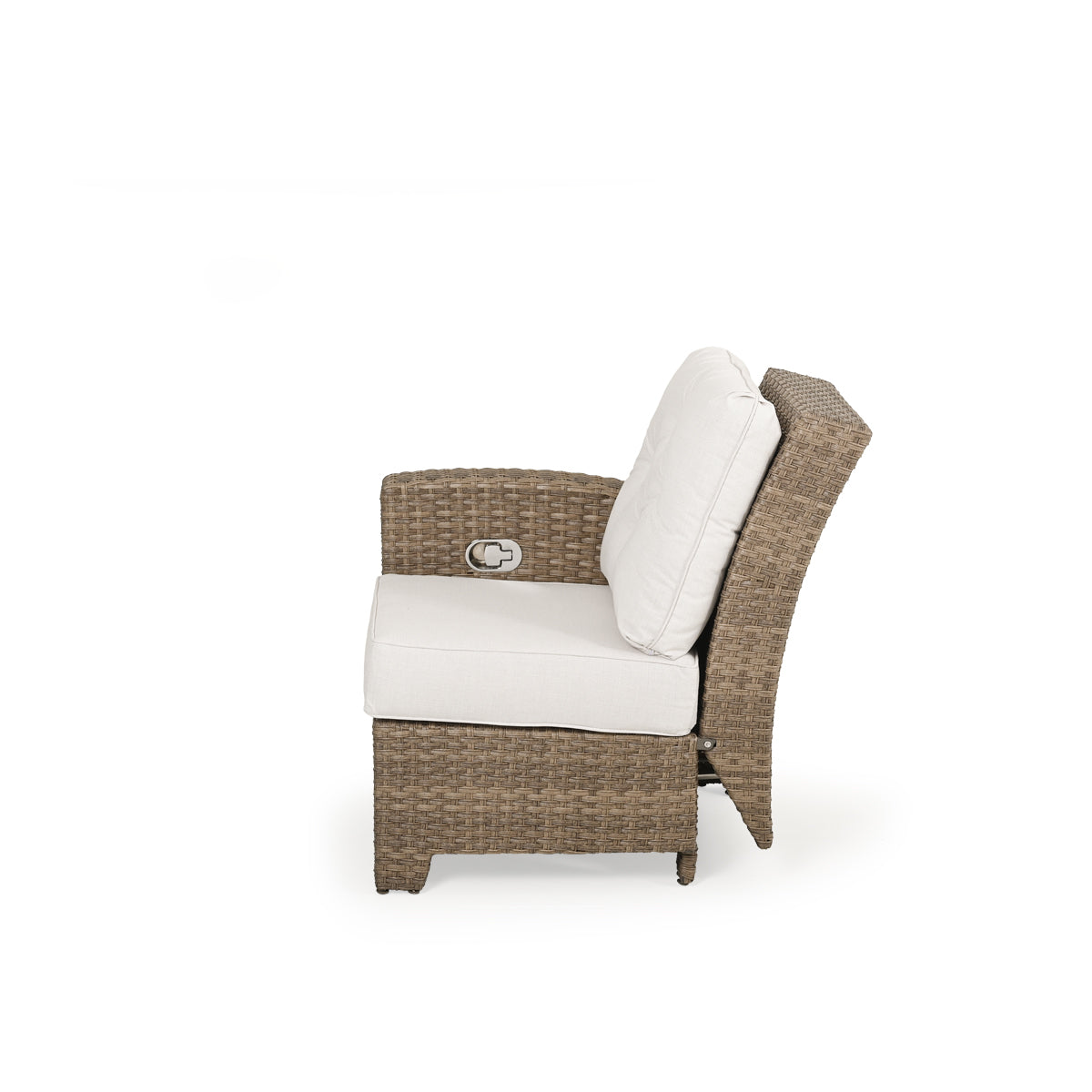 Kokomo Contemporary Outdoor Wicker Left Facing Reclining Arm Chair