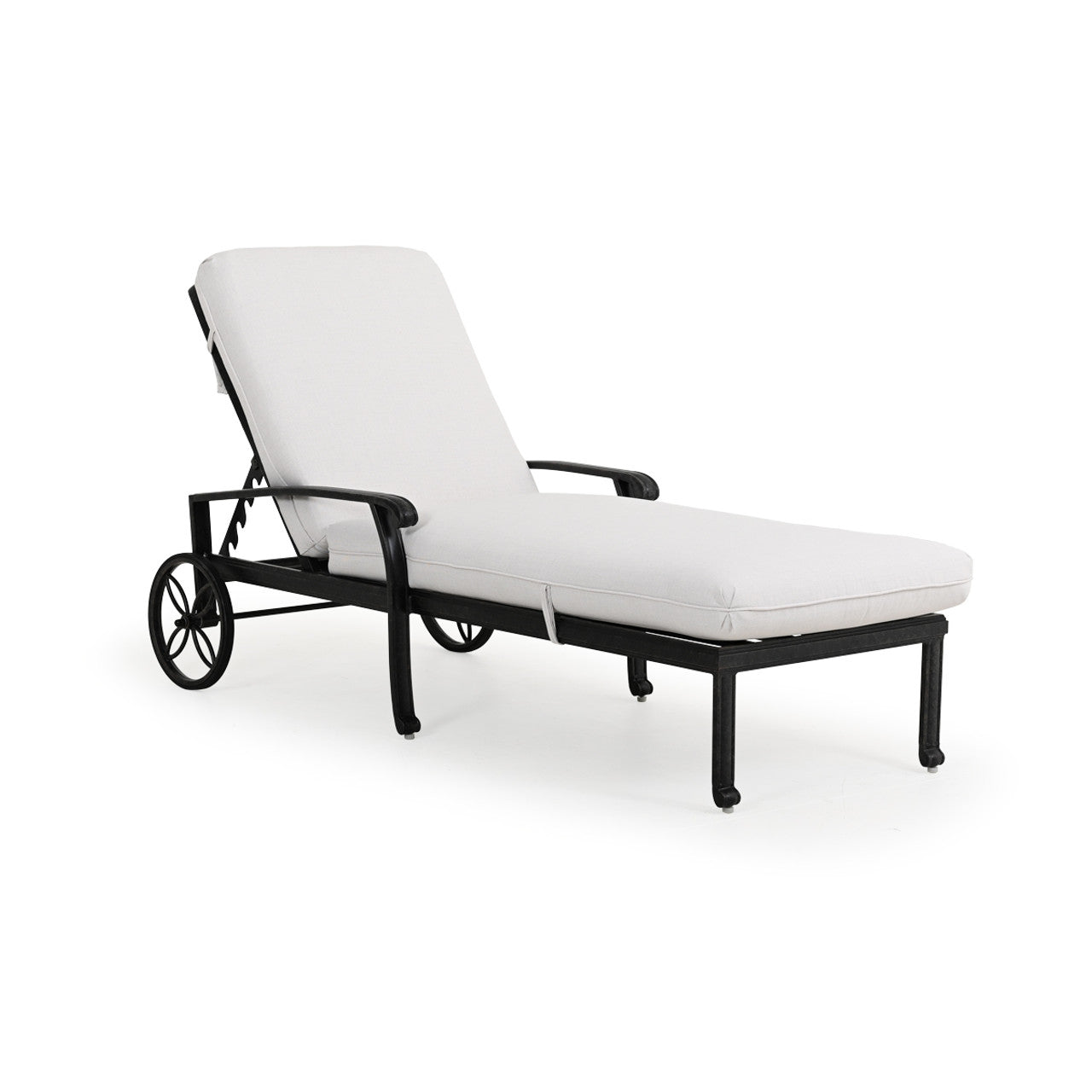 Charleston Outdoor Cast Aluminum Chaise Lounge with Cushion