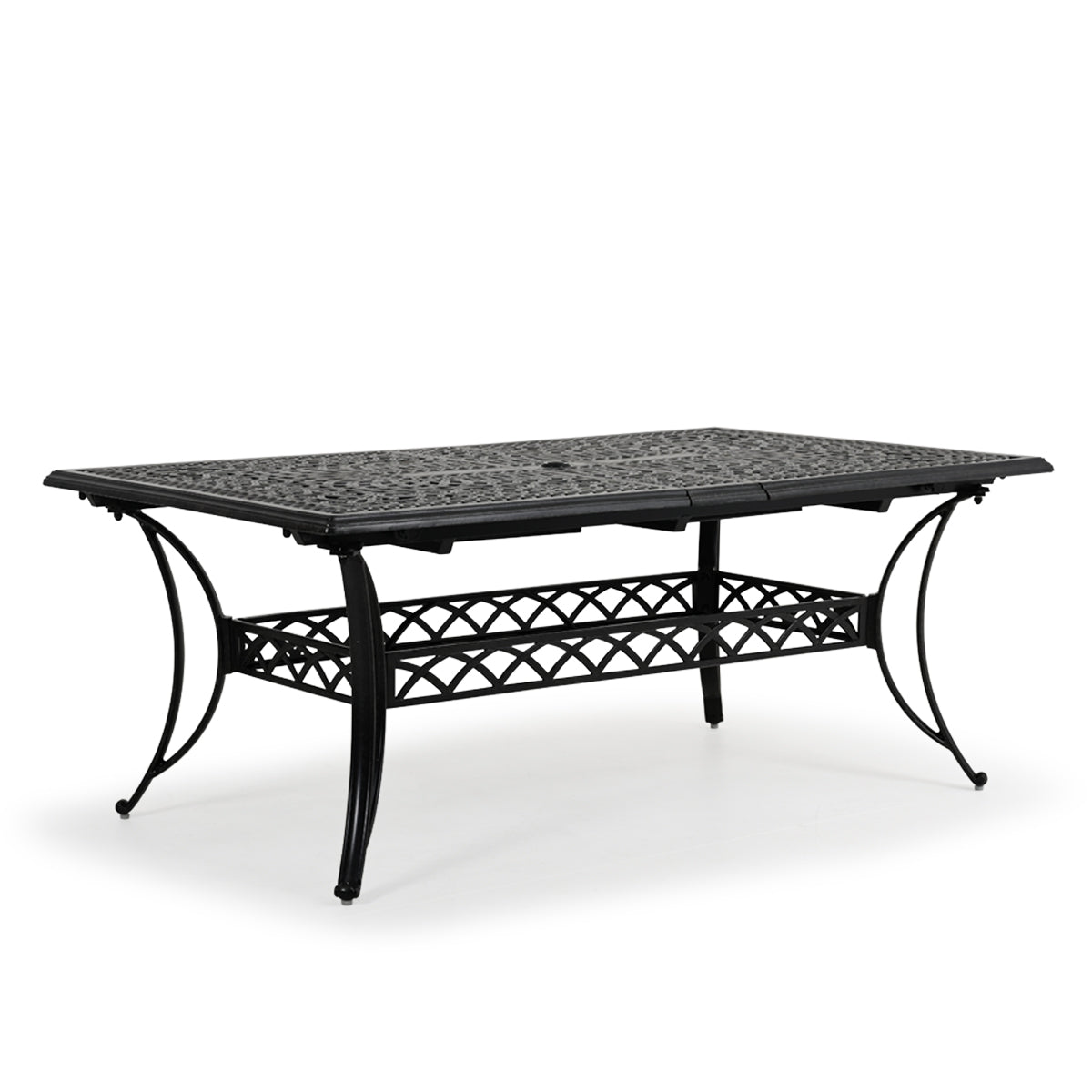 Charleston Outdoor Cast Aluminum 42" x 76" Rectangular Extension Dining Table