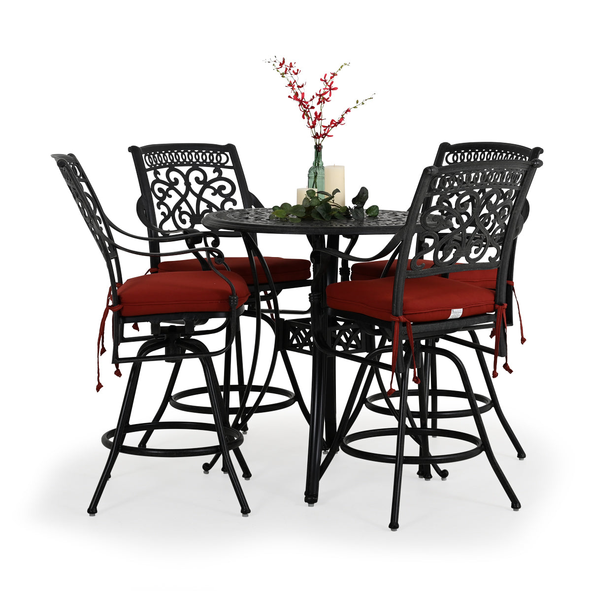 Charleston Outdoor Cast Aluminum 5 Piece Bar Set