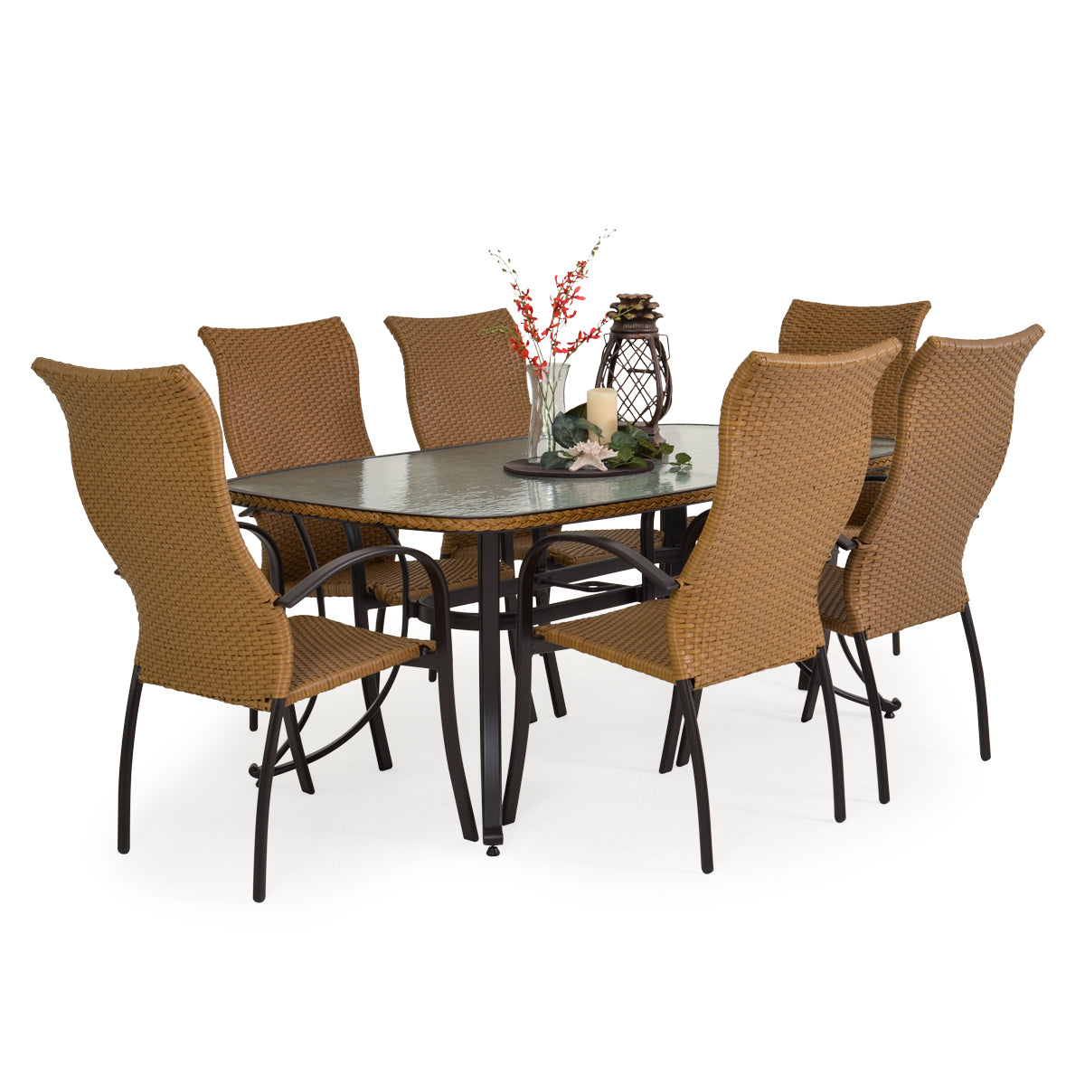 Empire Outdoor Wicker 42" x 73" Boat Shaped Table