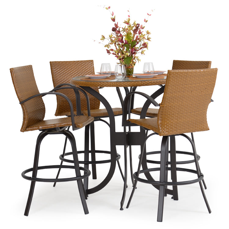 Empire Outdoor Wicker 5 Piece Bar Set