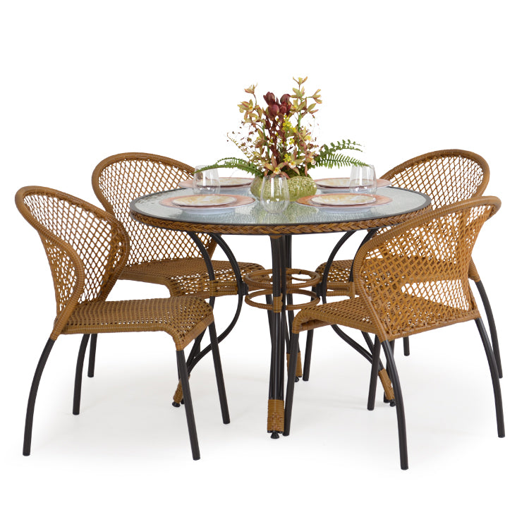 Empire Outdoor Wicker 5 Piece Bistro Set