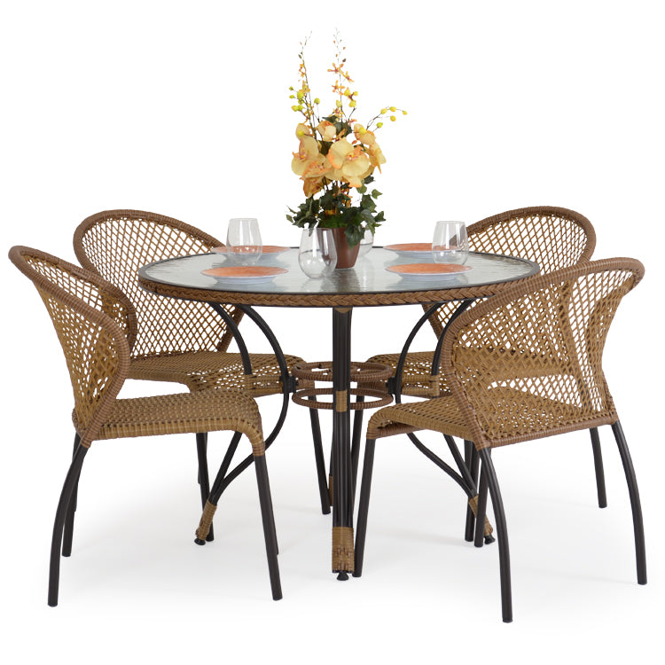 Empire Outdoor Wicker 40" Round Bistro Dining Table