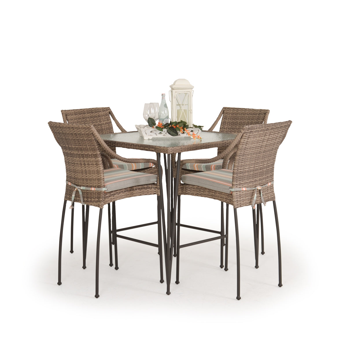 Garden Terrace Outdoor Wicker 5 Piece Bar Set