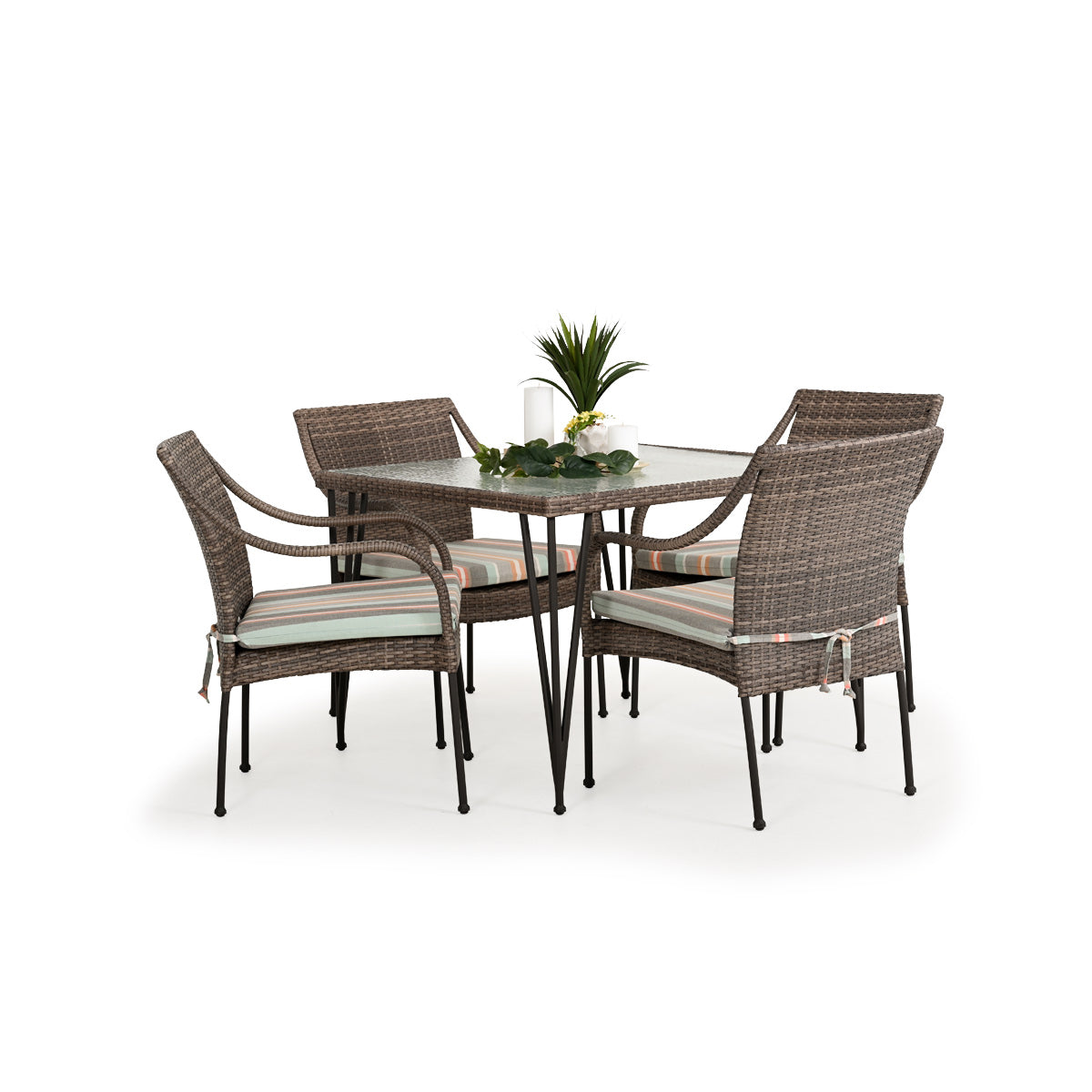 Garden Terrace Outdoor Wicker 5 Piece Dining Set