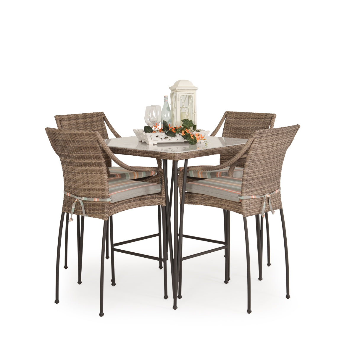 Garden Terrace Outdoor Wicker 5 Piece Bar Set