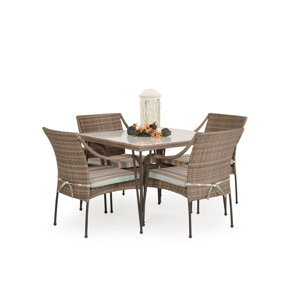 Garden Terrace Outdoor Wicker 5 Piece Dining Set