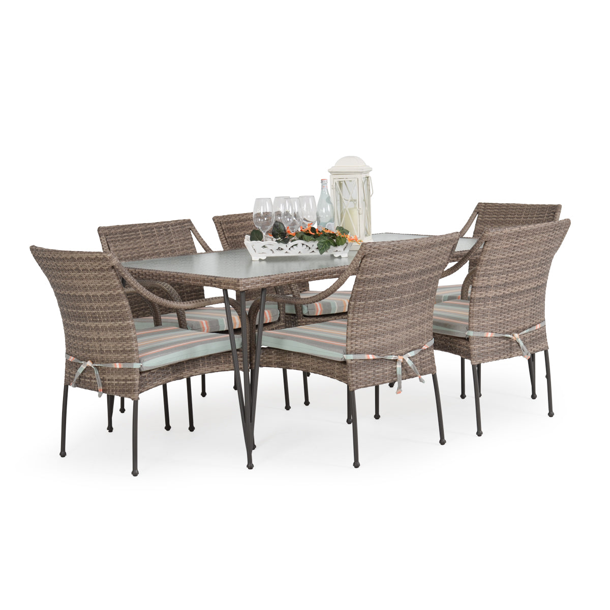 Garden Terrace Outdoor Wicker 7 Piece Dining Set