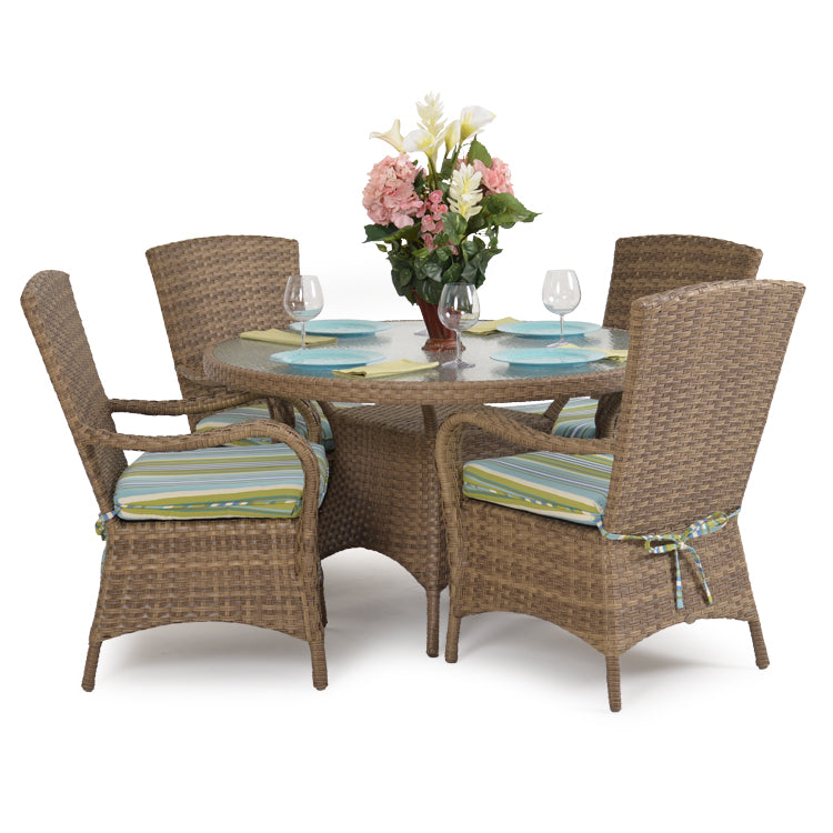 Kokomo Traditional Outdoor Wicker 5 Piece Dining Set