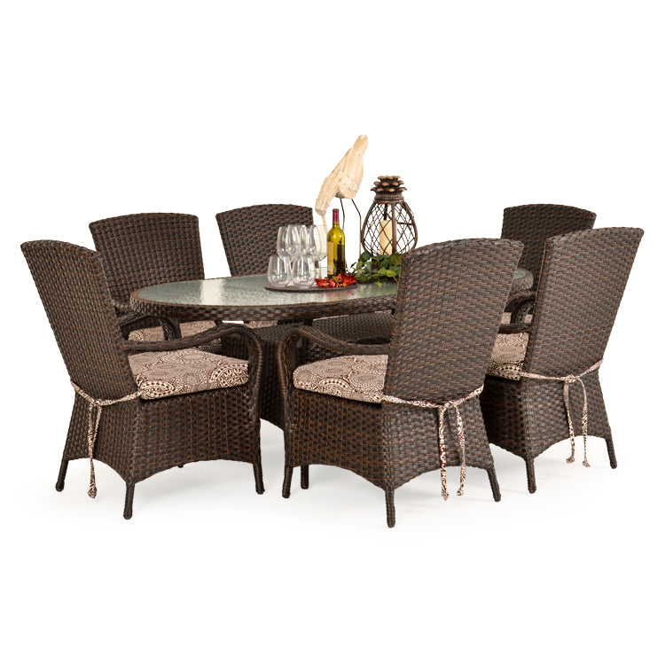 Kokomo Traditional Outdoor Wicker 7 Piece Dining Set