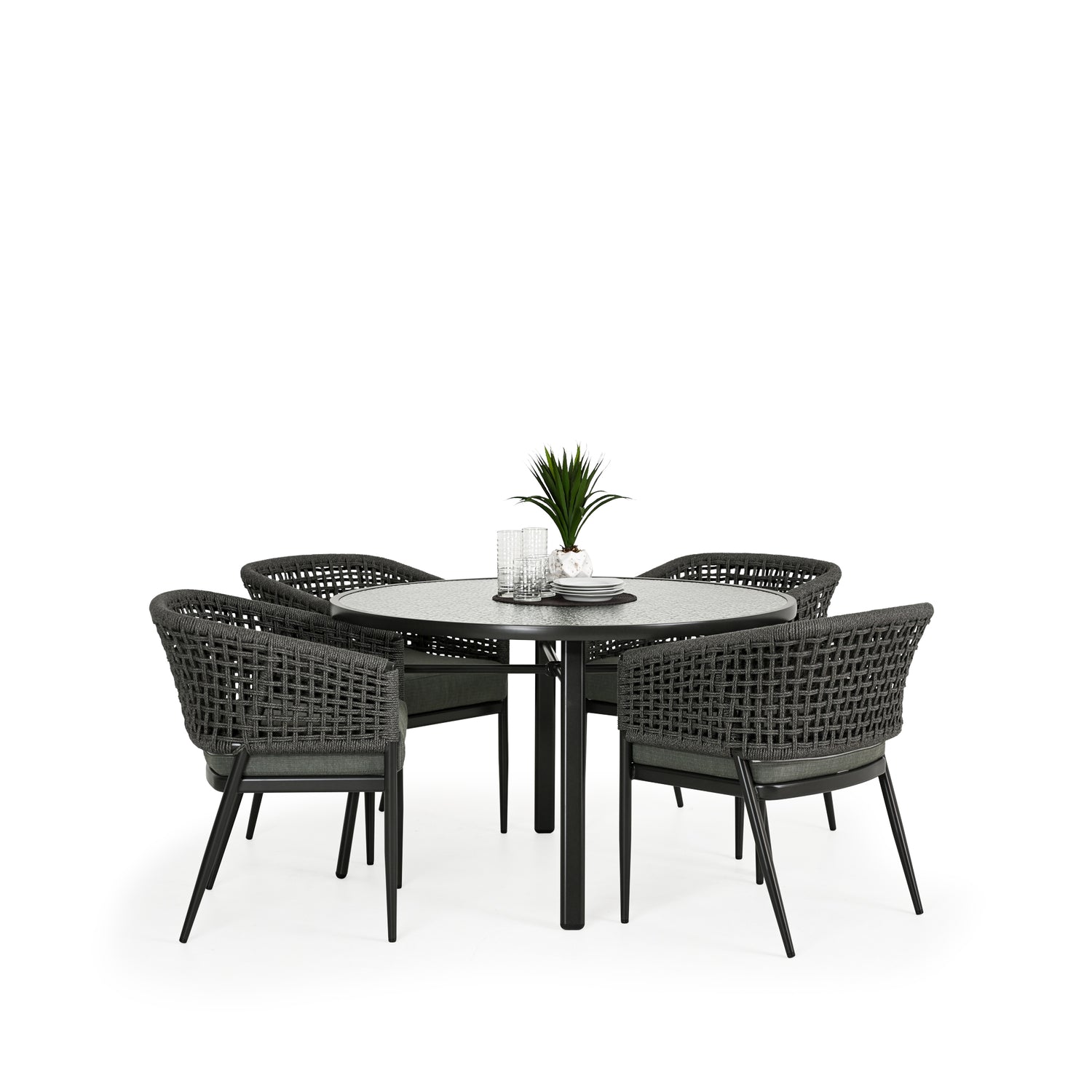 Laguna Outdoor Aluminum Rope 5 Piece Dining Set