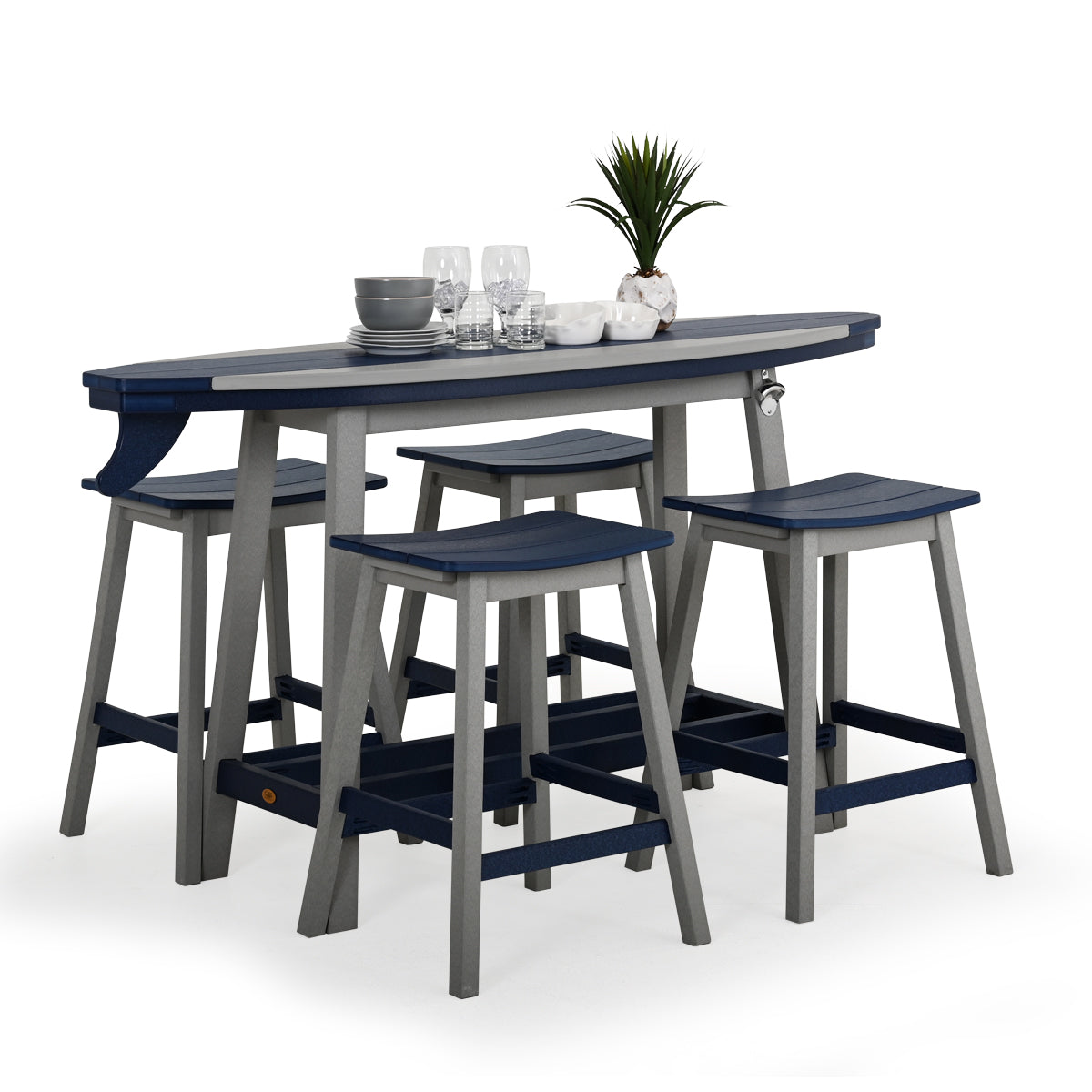 Outdoor Poly Lumber Saddle Bar Stool