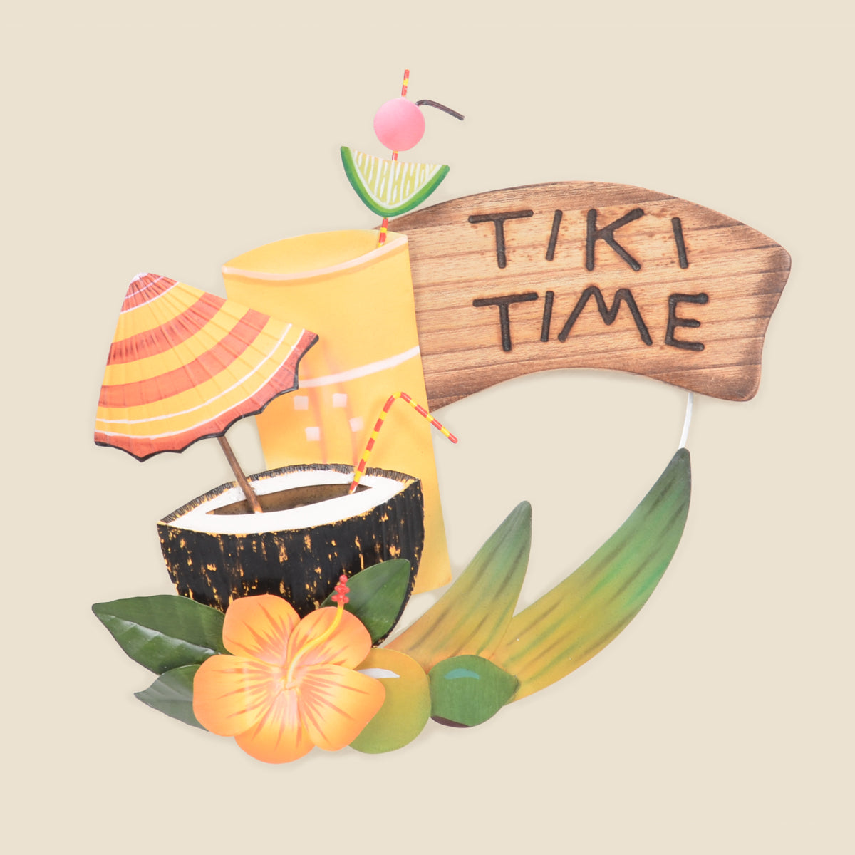 Tiki Time Metal Wall Art