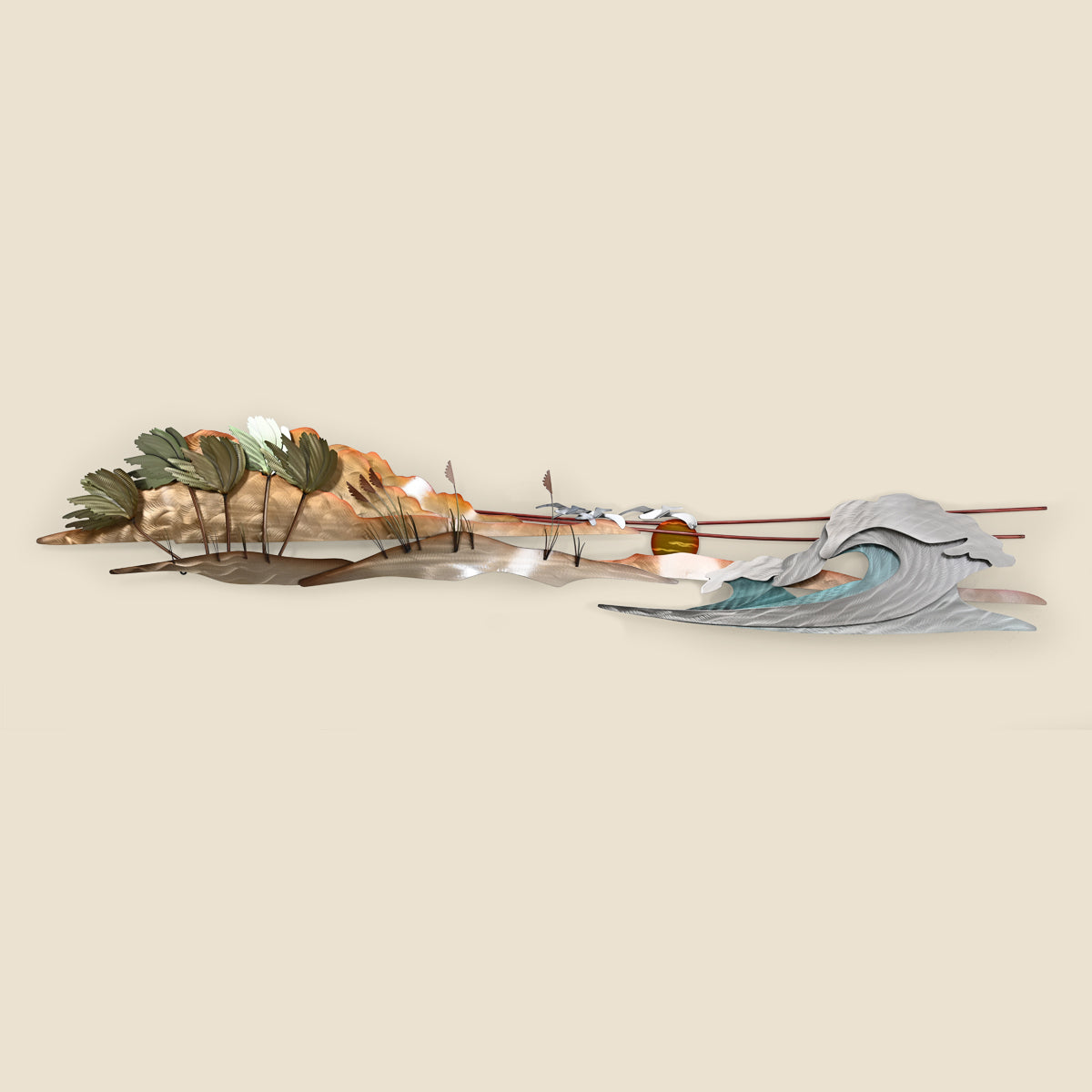 Tranquil Morning Beach Scene Metal Wall Art