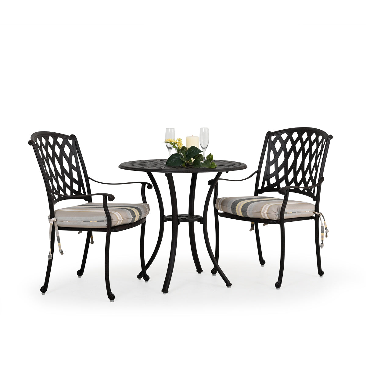 Trellis Outdoor Cast Aluminum 3 Piece Bistro Set