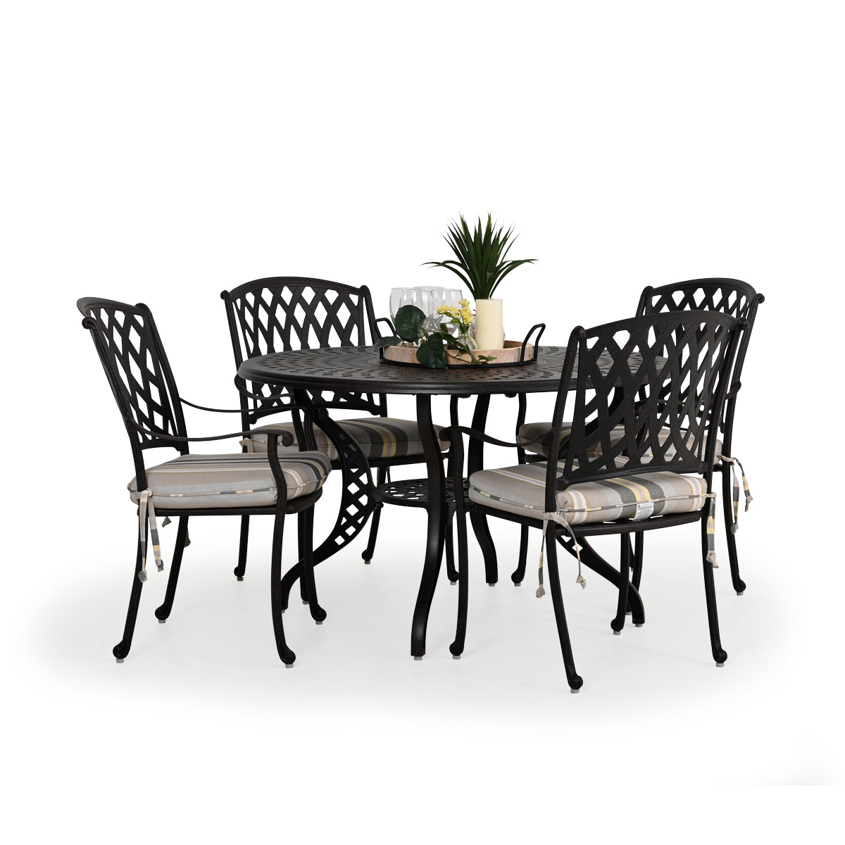 Trellis Outdoor Cast Aluminum 5 Piece Dining Set